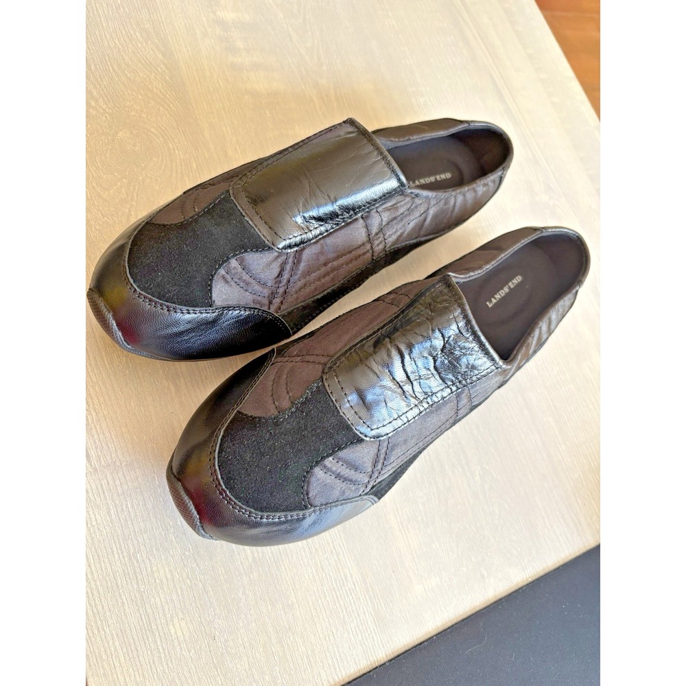 Lands' End Shoes Women's 11B Casual Slip-on Mule Everyday Clog Black Suede